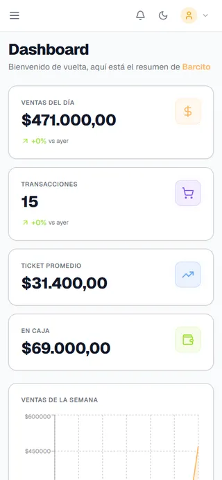 App móvil en modo claro
